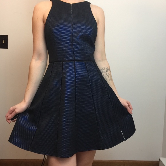 Parker Dresses & Skirts - Parker Blue Black Sleeveless A-Line Skater Dress